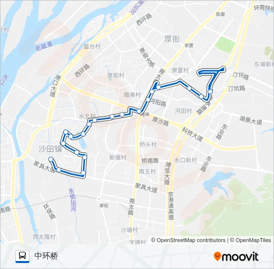 公交厚街21路的线路图