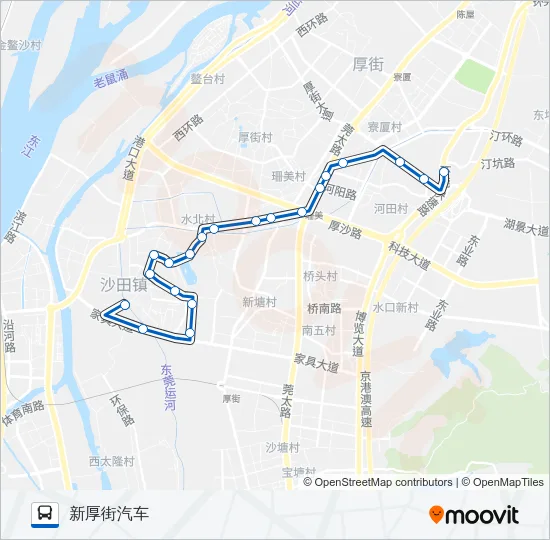 公交厚街21路的线路图
