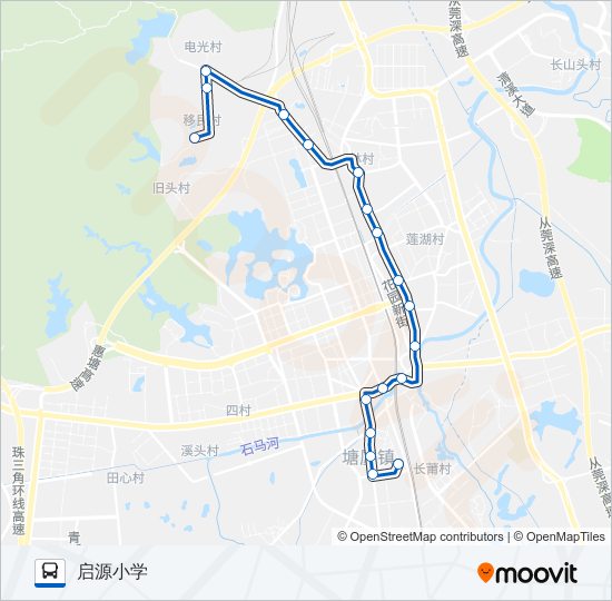 塘厦12路 bus Line Map