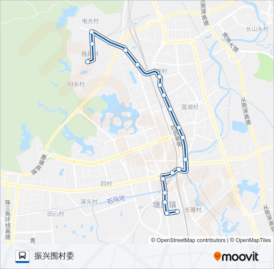 塘厦12路 bus Line Map