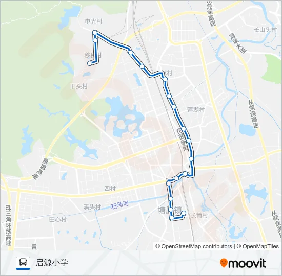 塘厦12路 Bus Line Map