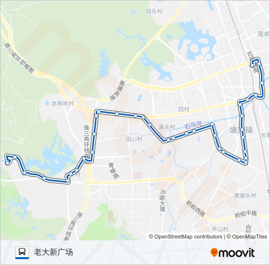 公交塘厦14路的线路图