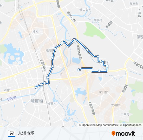 塘厦16路 bus Line Map