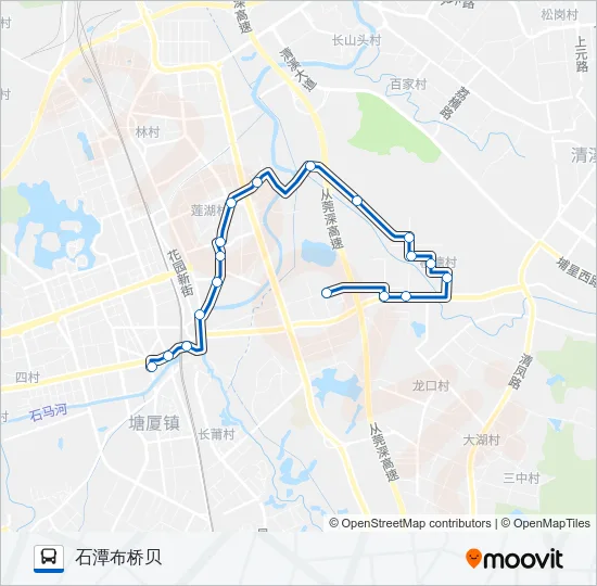 塘厦16路 Bus Line Map