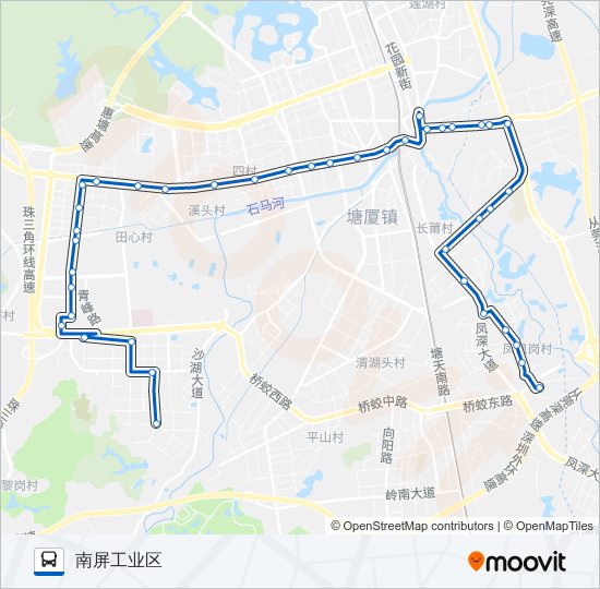 塘厦19路 bus Line Map