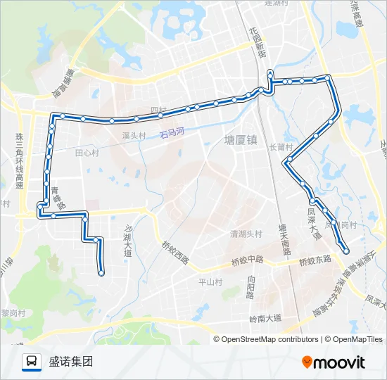 塘厦19路 Bus Line Map