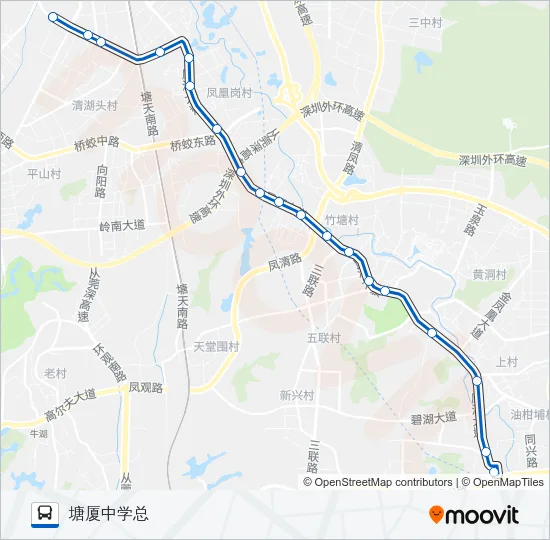 塘厦21路 Bus Line Map