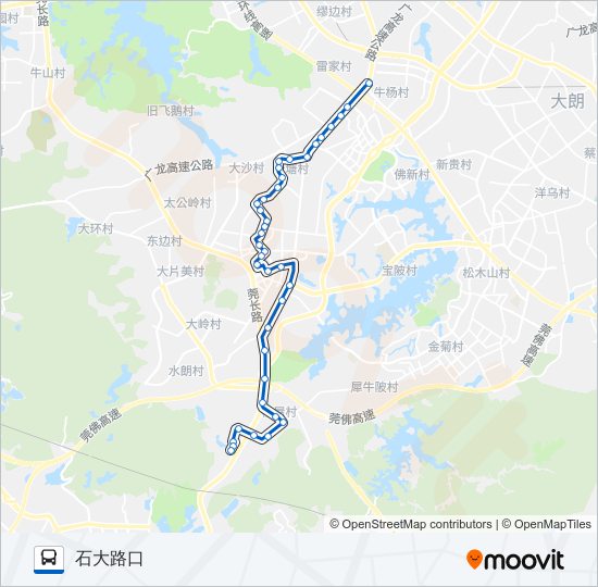 大岭山2路 bus Line Map