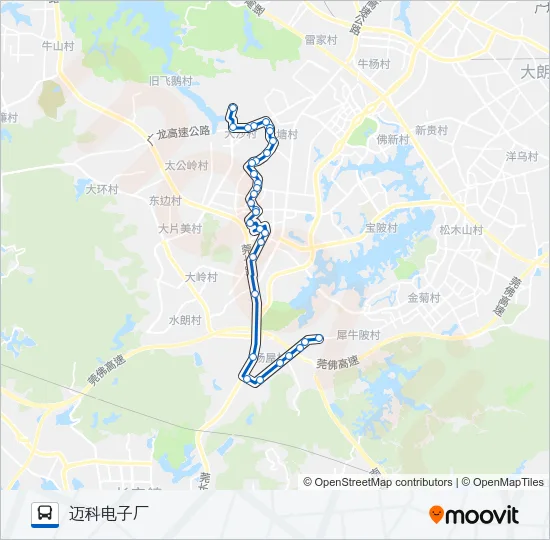 大岭山3路 Bus Line Map