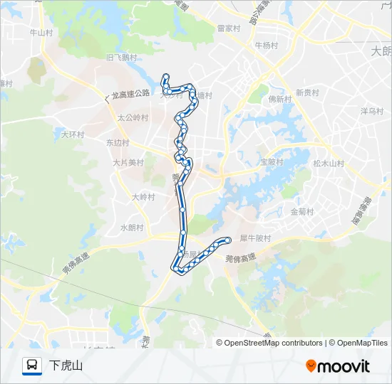 大岭山3路 Bus Line Map