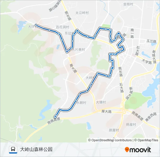 大岭山5路 Bus Line Map
