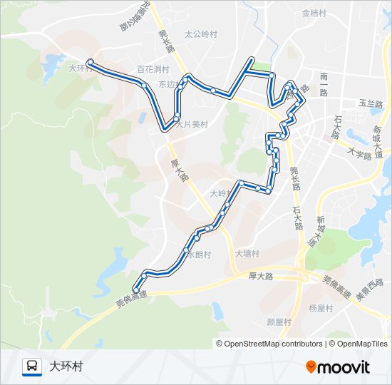 大岭山5路 bus Line Map