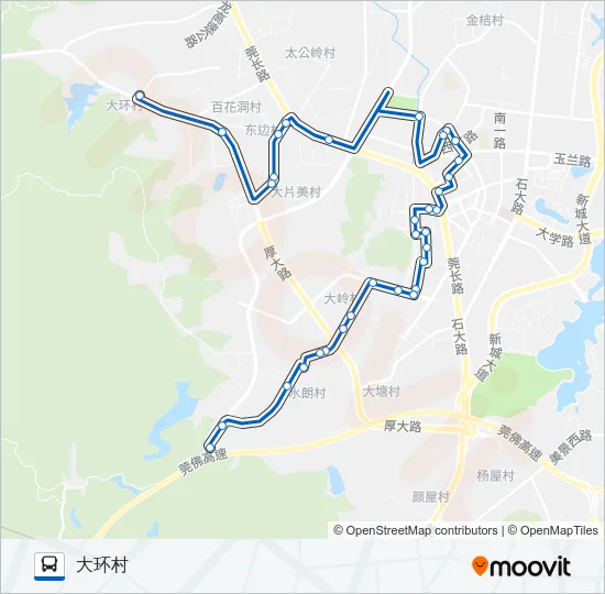 大岭山5路 Bus Line Map