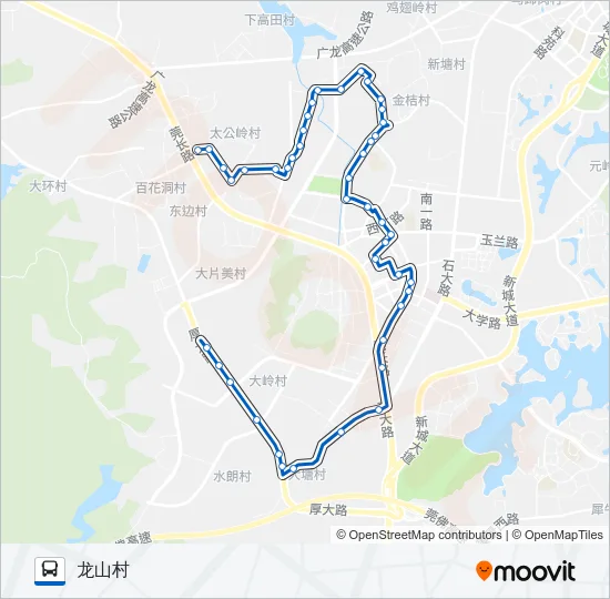 大岭山6路 Bus Line Map