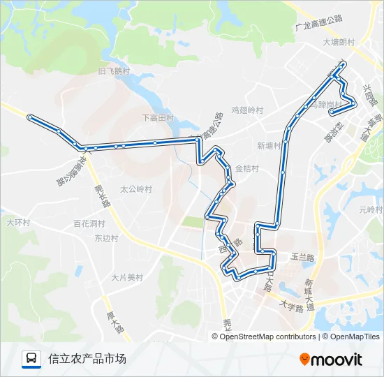大岭山8路 Bus Line Map