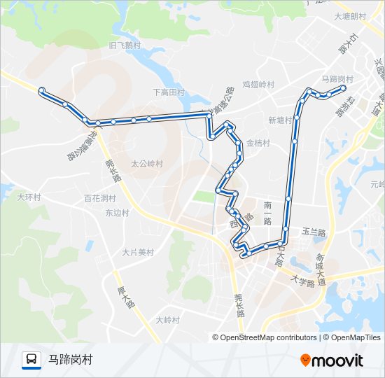 公交大岭山8路的线路图