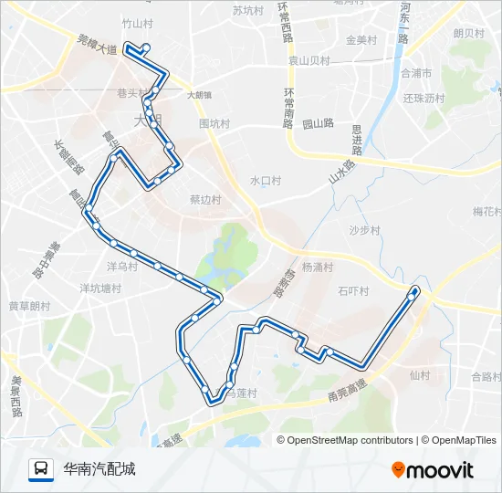 大朗15路 Bus Line Map