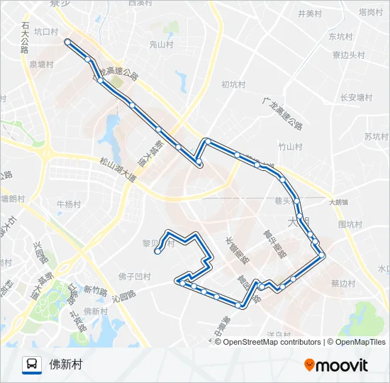 大朗16路 Bus Line Map