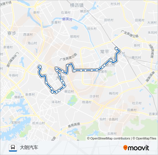 公交大朗18路的线路图