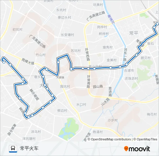 大朗18路 Bus Line Map