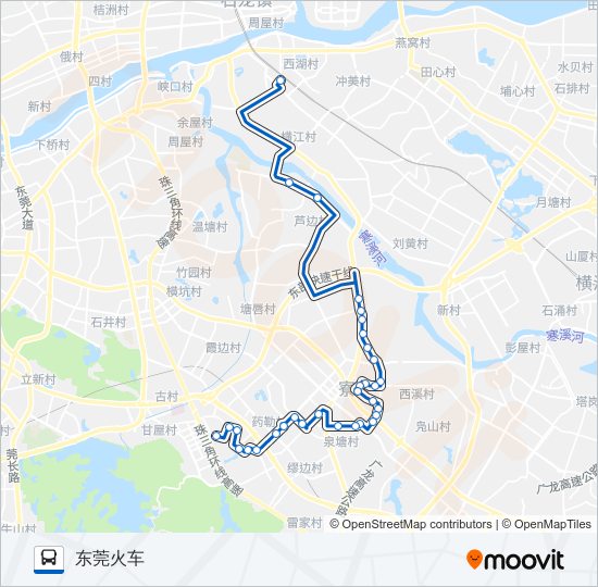 公交寮步A5路的线路图