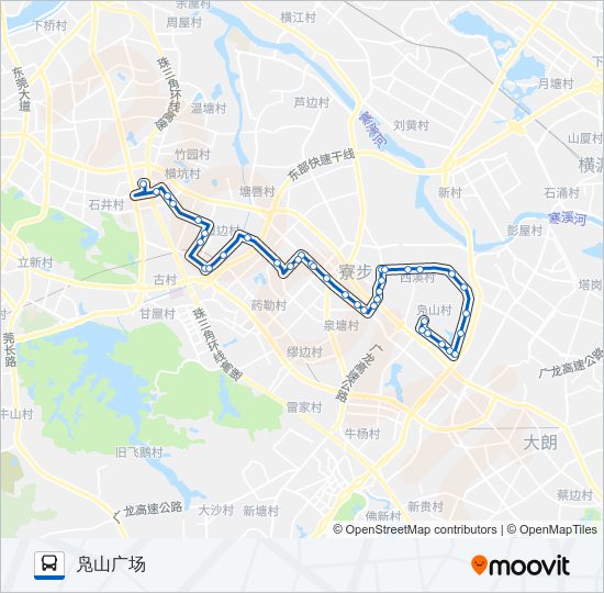 公交寮步A6路的线路图