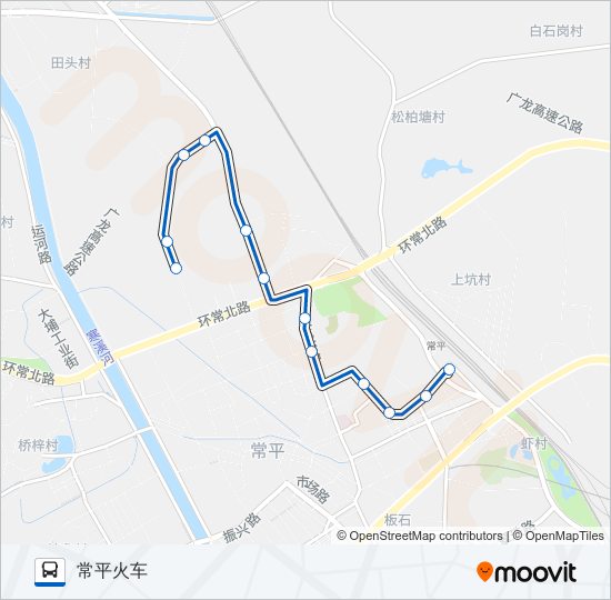 公交常平14路的线路图