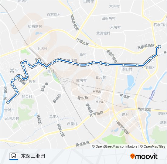 公交常平16路的线路图