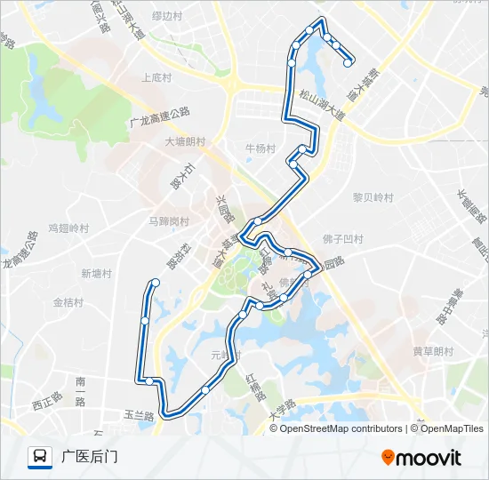 松山湖2路 Bus Line Map