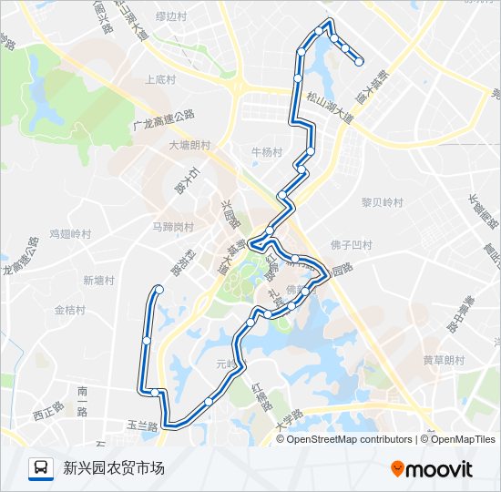 公交松山湖2路的线路图