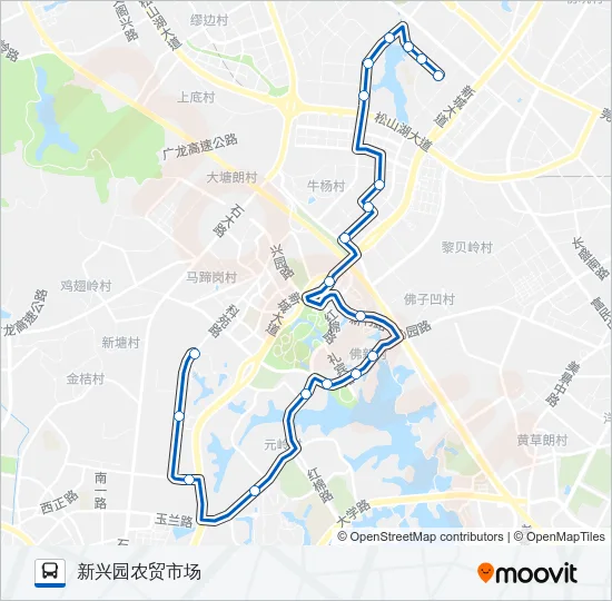 松山湖2路 Bus Line Map