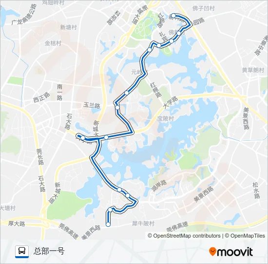 松山湖4路 Bus Line Map