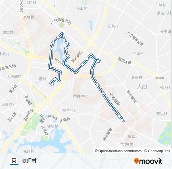 松山湖5路 Bus Line Map