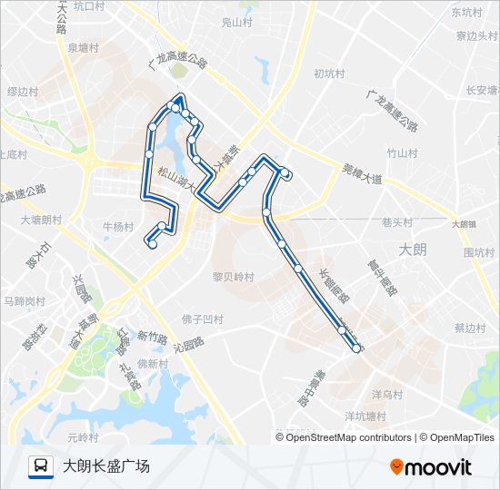 公交松山湖5路的线路图