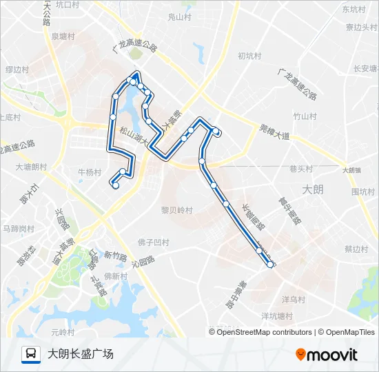 松山湖5路 Bus Line Map