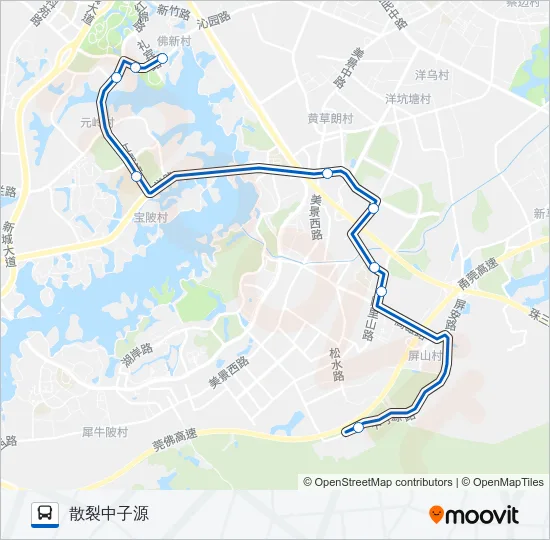 松山湖6路 Bus Line Map