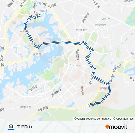 松山湖6路 Bus Line Map