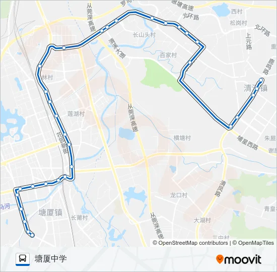 清溪22路 Bus Line Map