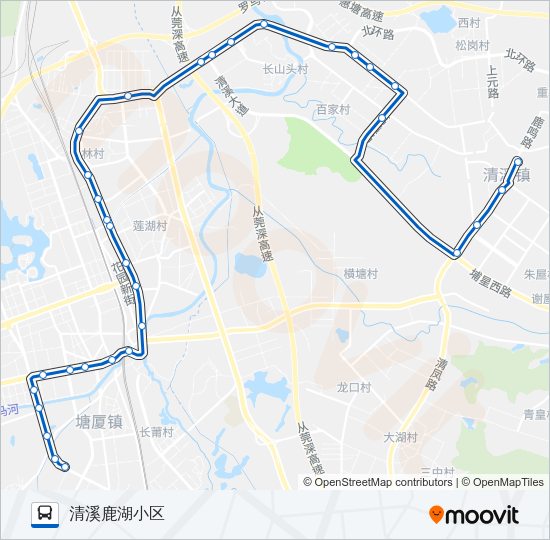 公交清溪22路的线路图