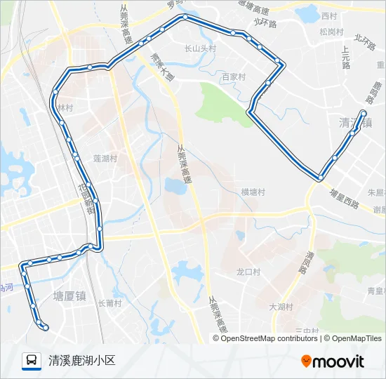 清溪22路 Bus Line Map