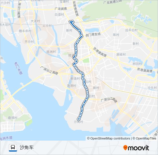 公交虎门10路的线路图