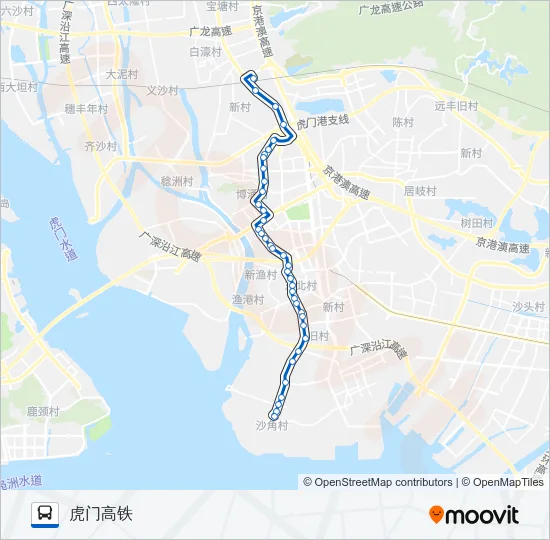 虎门10路 Bus Line Map