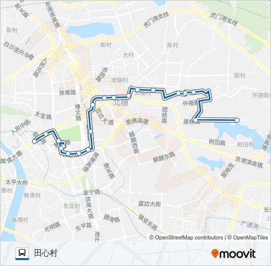 公交虎门11路的线路图