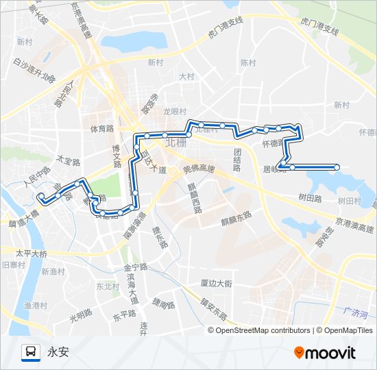 公交虎门11路的线路图