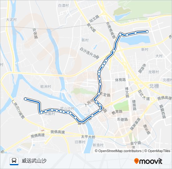 虎门12路 bus Line Map
