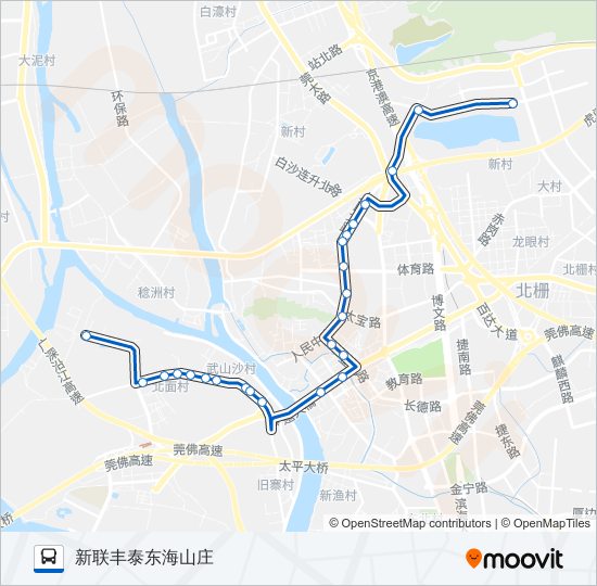 虎门12路 bus Line Map