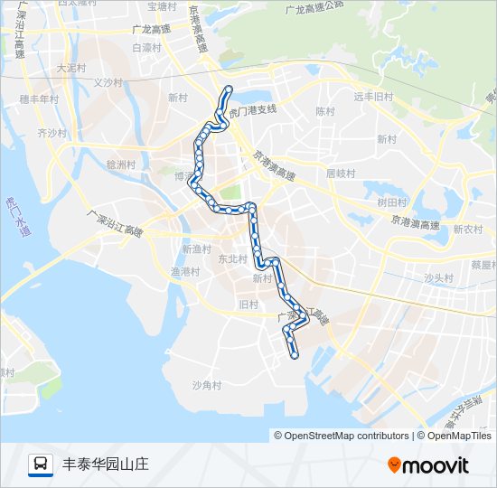 公交虎门17路的线路图