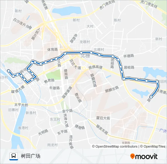 公交虎门3A路的线路图