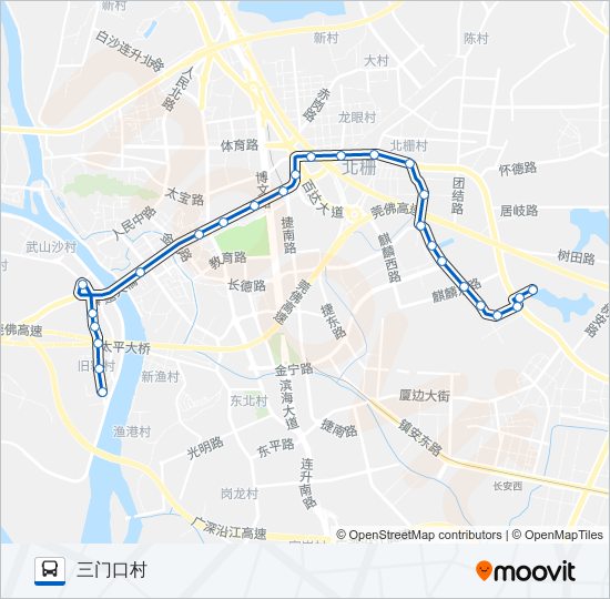 虎门3B路 bus Line Map