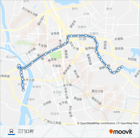 虎门3B路 Bus Line Map